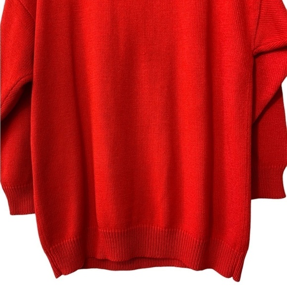 Vintage Red Chunky Cable Knit Distressed Grandpa Sweater Size Large - Picture 8 of 13